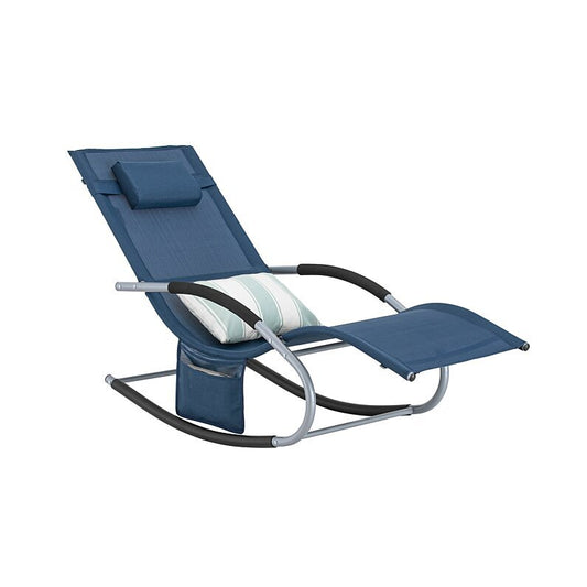 SoBuy - Chaise longue Chaise de jardin - bleu marine