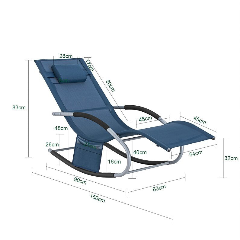SoBuy - Chaise longue Chaise de jardin - bleu marine