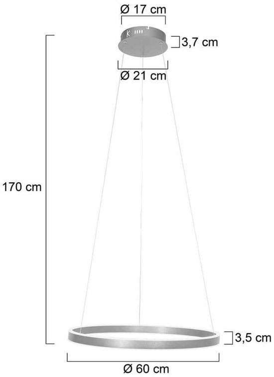 Steinhauer - lampe suspendue - Ringlux - acier - métal - Ø 60cm - LED - 3502ST