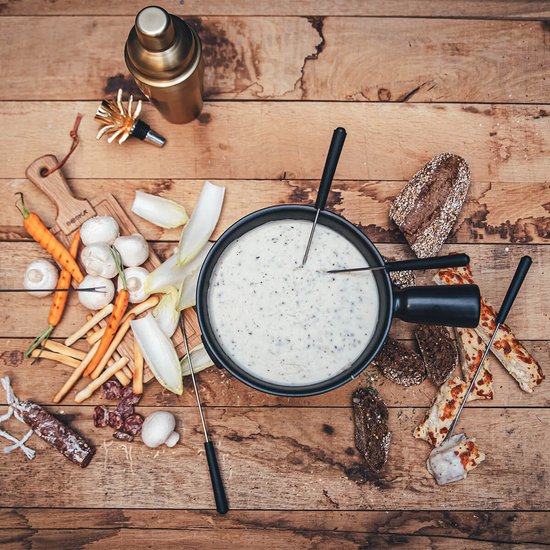 Boska Poêlon à fondue Nero - Pour cuisinière à gaz - Lavable au lave-vaisselle - 1,3 litre