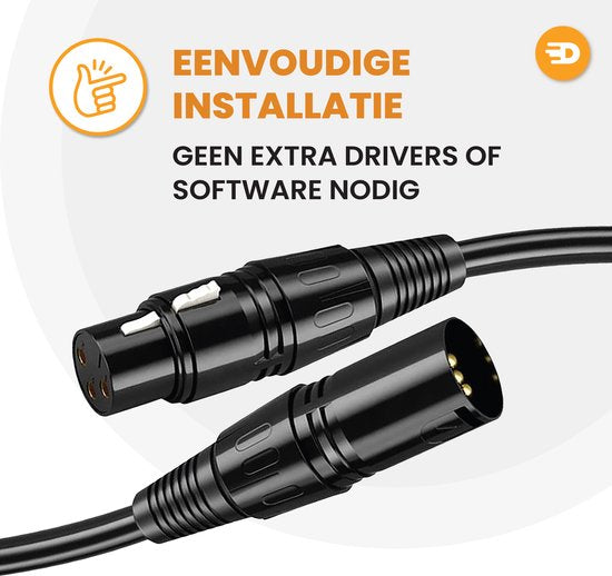 Drivv. Premium XLR Cable - Câble pour microphone - Mâle vers femelle 3 broches - 3 mètres