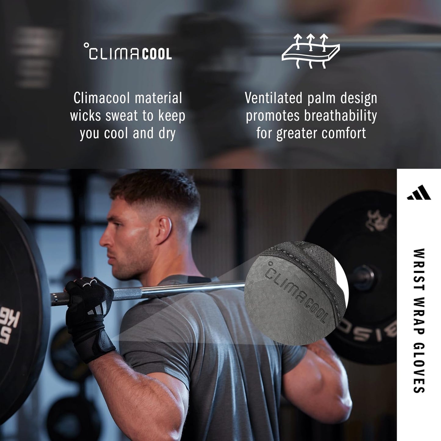 Gants d'entraînement Adidas Wrist Wrap - Taille L - Noir - Rembourrés