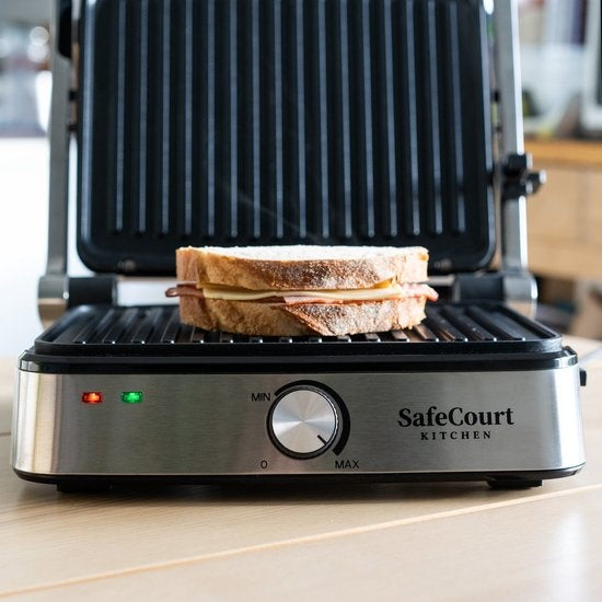 Grill électrique, Safecourt Kitchen, Contact grill compact CG200, Avec plaques amovibles