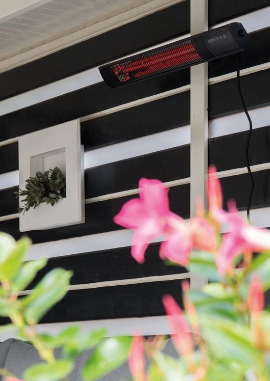 Sunred - Dark line - Noir - Modèle mural - Chauffage de terrasse - Technologie Carbon Rose Gold - 2500 W - ECO - 3 réglages - Télécommande - Chauffage électrique