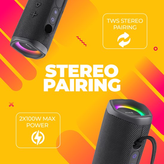 Enceinte Bluetooth Denver sans fil - Effets lumineux - Boîte à musique - AUX - Appairage TWS - BTV223B