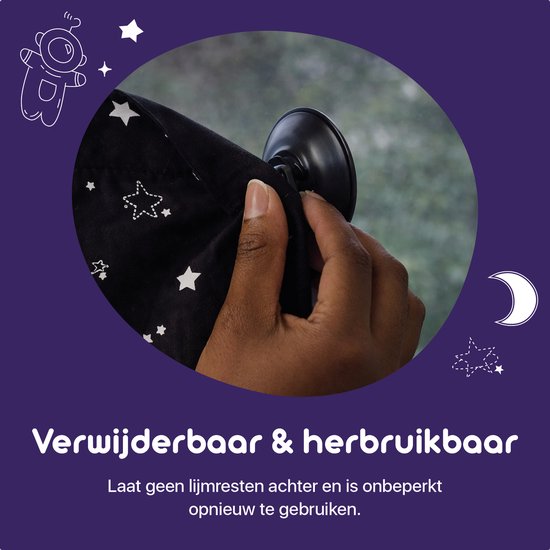 Rideau occultant portable Lunae avec ventouses - 200 x 130 cm - Tissu occultant noir - Rideau occultant à 100 % - Alternative au film occultant pour fenêtres - Rideaux occultants