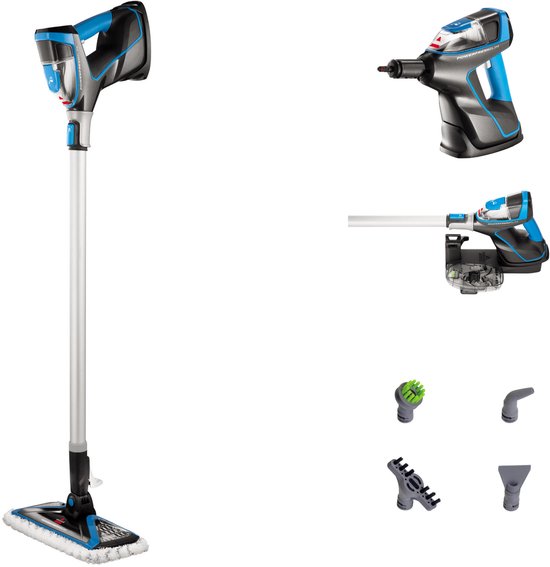Nettoyeur vapeur BISSELL PowerFresh Slim Steam 1500 W - Balai vapeur 3 en 1 - Nettoyeur vapeur multifonctionnel pour salle de bains, cuisine, etc. - Serpillière pour sols durs et en bois - Léger (1,9 kg) - 4 accessoires inclus - 2234N