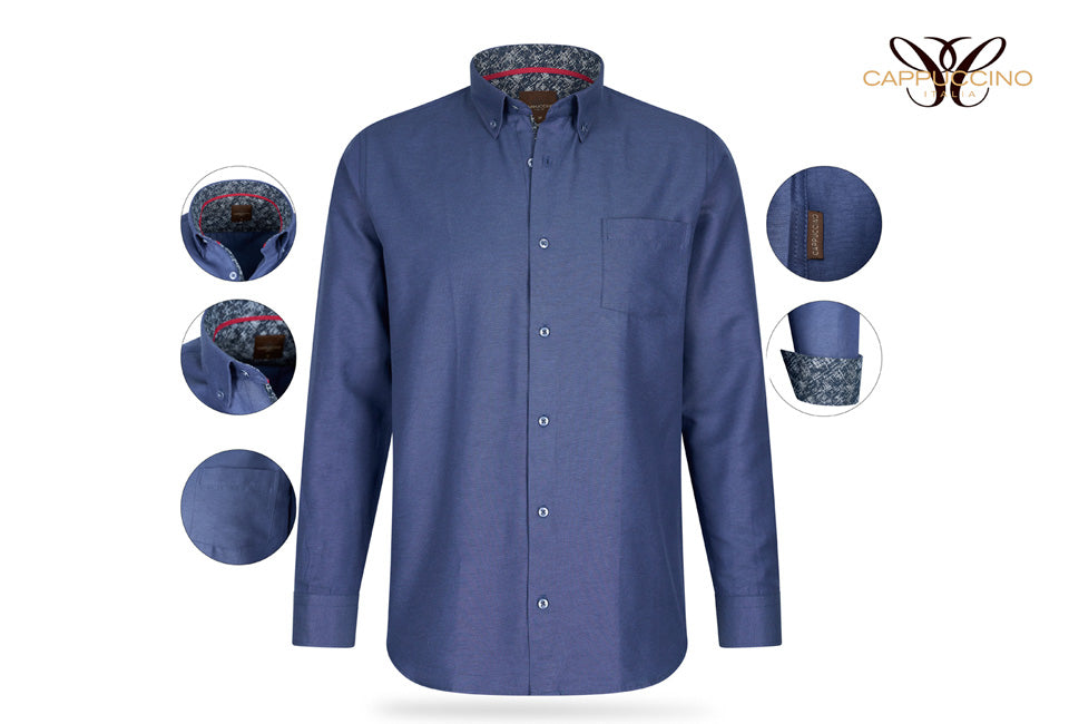 Chemise Cappucino - Manches longues - Marine - Taille XL