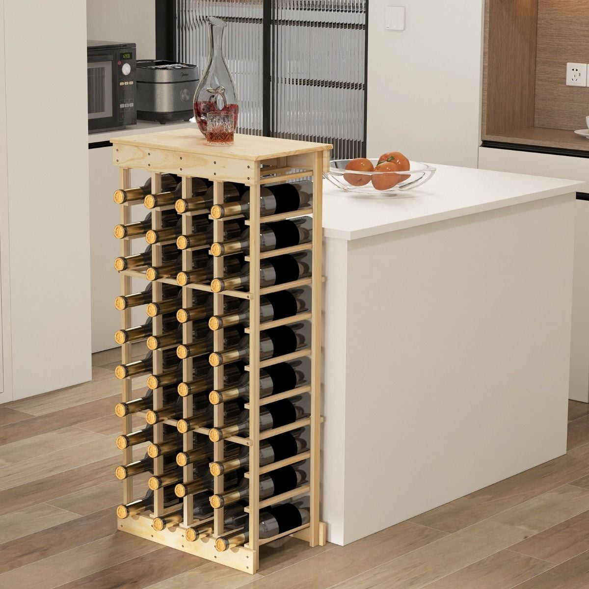 Coast Wine Rack for 40 Bottles - Capacité de 100 kg - Bois massif - 47 x 28 x 113 cm