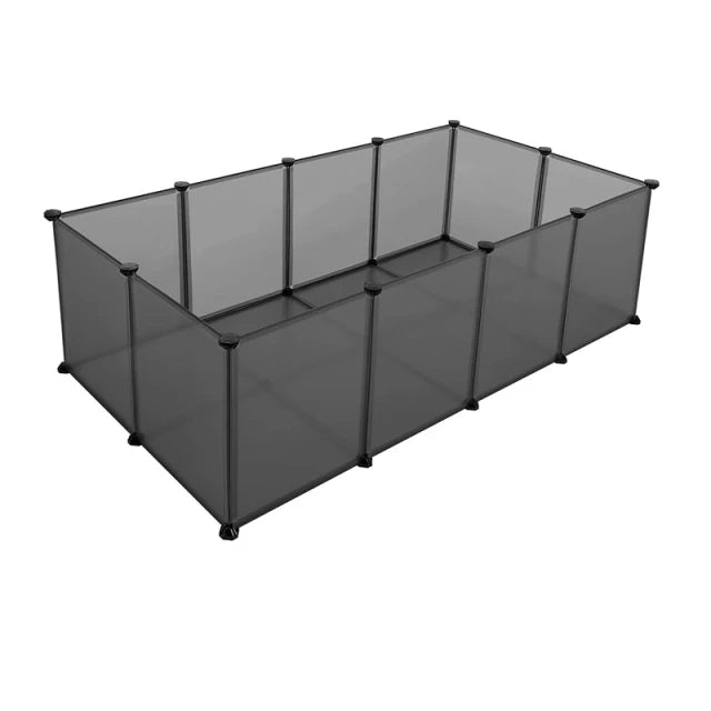 Cage multifonctionnelle pour animaux de compagnie et parc d'entraînement Songmics – 143 x 71 x 47 cm – Gris, avec 20 panneaux