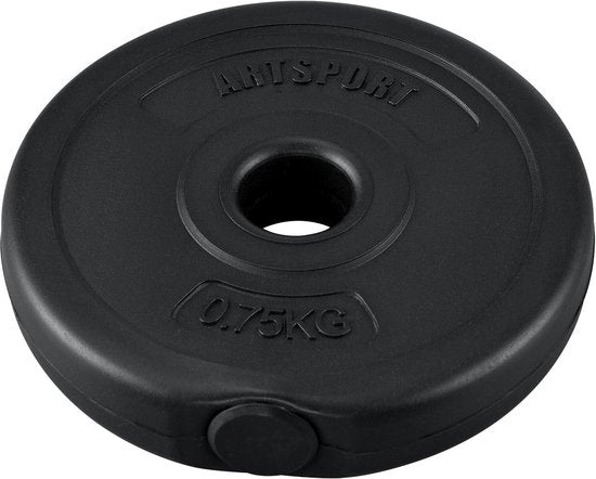 Haltères 10 kg - Juskys - 1 Pièce - Remplis de sable - noir