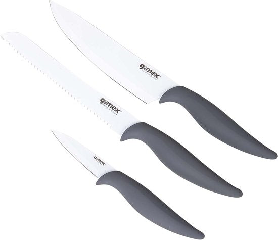 Set de couteaux Gimex - Gris/Blanc - 3 pièces
