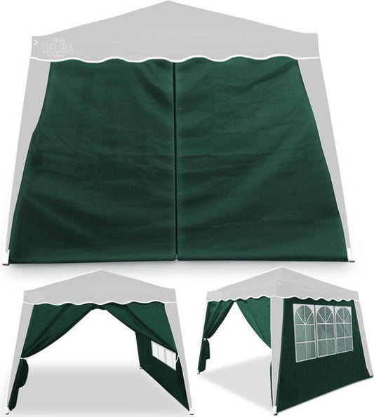 Casaria 2x Pignon latéral Pavillon pliant Capri vert 3x3m