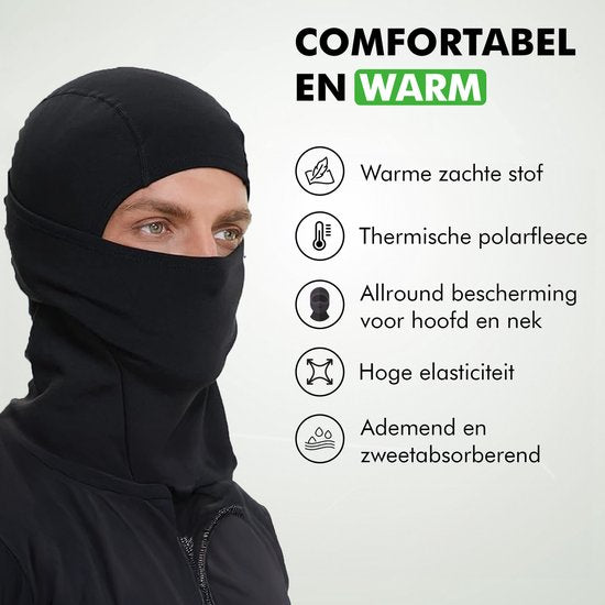 Travelhawk Balaclava - Bonnet pour casque - Cagoule pour moto/scooter - Noir