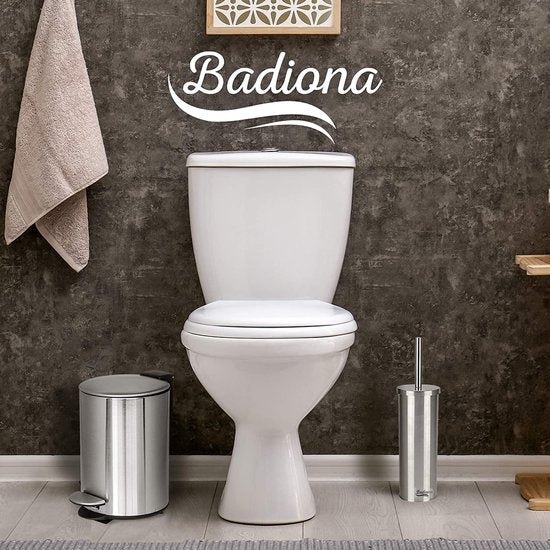 BADIONA Poubelle - Couvercle Softclose et bac intérieur amovible - 5 litres - 22 x 22 x 29 cm - Argent/Noir
