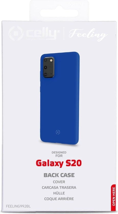 Etui Celly Feeling Samsung S20 - Extérieur en silicone et intérieur anti-rayures - Bleu