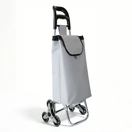 Chariot de courses pliable Strong Bird 2026 – Montant les escaliers – Gris – Aluminium et plastique