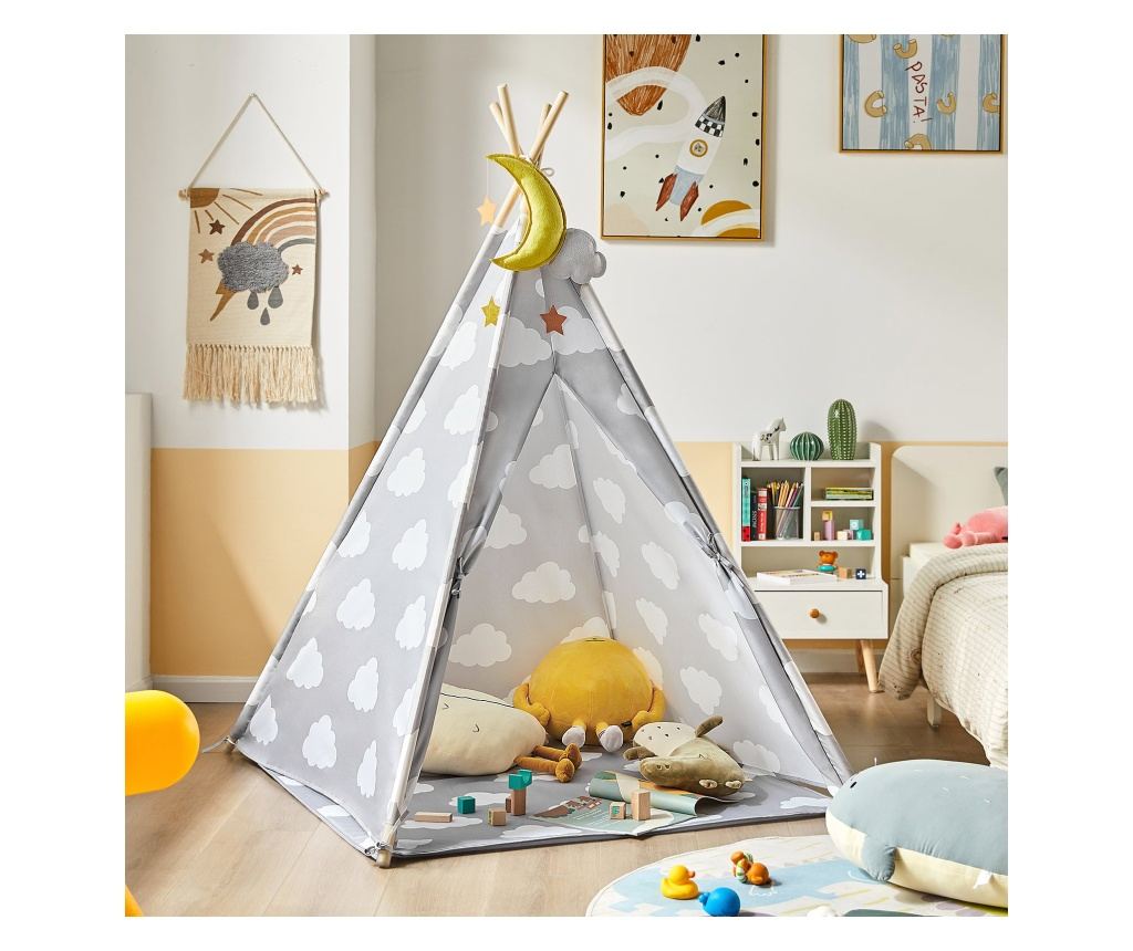 Tente de jeu SoBuy pour enfants avec tapis de sol - Tente de jeu indienne pour enfants - 118 x 118 x 160 cm