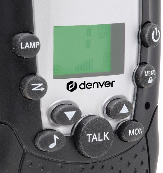 Denver Talkie-walkie - 8 canaux - Jusqu'à 5 km de portée - Lot de 2 - Lampe de poche - WTA449