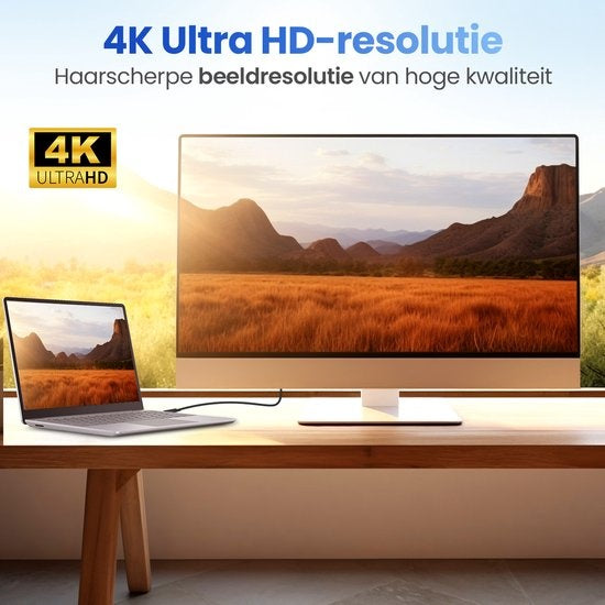 Garpex® Câble DisplayPort vers HDMI - 4K 60Hz Ultra HD - 1,8 mètres