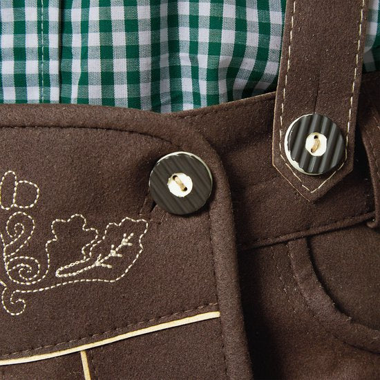 dressforfun - Authentique Lederhosen Lian - Avec bretelles - Marron - Faux cuir - 54 - Oktoberfest Costume Homme - Costume Homme - Dress Up - Costume Allemand - Costume Carnaval - Gilet Costume - Pantalon traditionnel en faux cuir