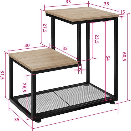 tectake -Table d'appoint Halifax - table basse - lumière industrielle - 404272