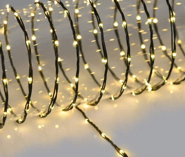 Koopman Guirlande lumineuse de Noël à LED blanc chaud 18 m - cordon noir - intérieur et extérieur