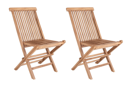 House Nordic Garden Chair - Lot de 2 - Max. 120 kg - Teck - 62 x 46 x 89 cm