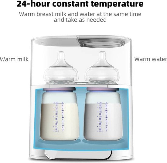 Chauffe-biberon double - Multifonctionnel - Chauffe-lait - Stérilisateur - Contrôle précis de la température - Chauffe-biberon