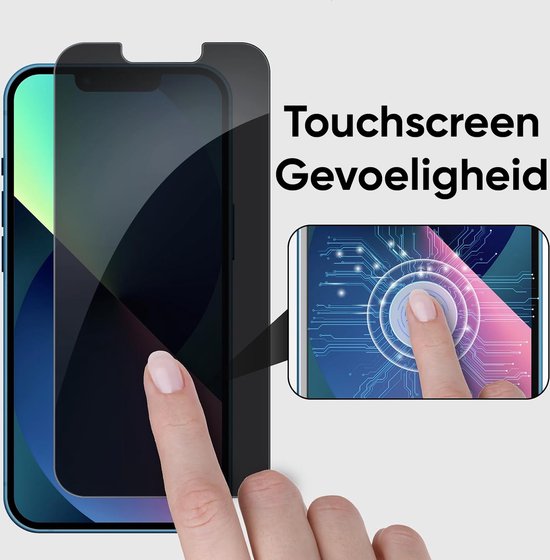 Podec 2x Privacy Screen Protector and 2x Camera Lens Protector for iPhone 13 - Toughened Protective Glass - Transparent and Scratch Resistant - Tempered Glass Screen Cover