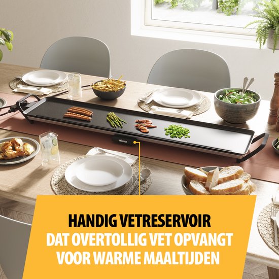Tristar Griddle - BP-2670 - 1800W - Gourmet, Plaque de gril XXL 100x23cm - 10-12 personnes