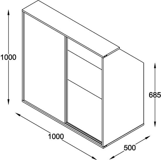 Armoire mur incliné chambre mansardée portes coulissantes - tringle à linge - armoire de rangement adaptée aux murs inclinés