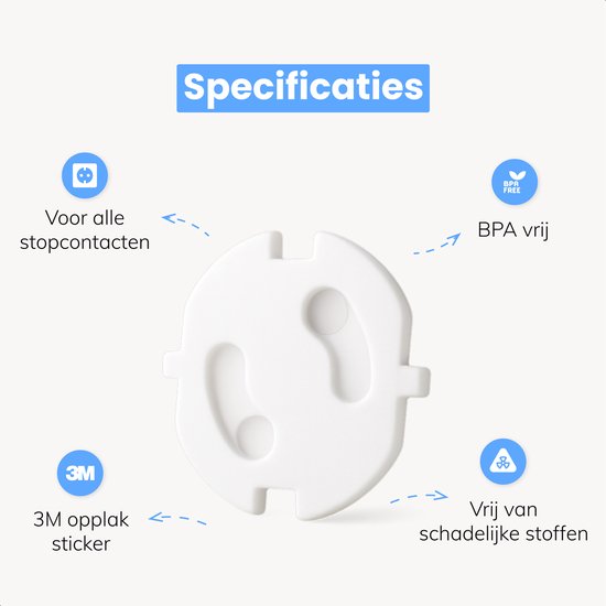 Luft Socket protection PRO - 30 pièces - Extra sûr - Protection des bébés et des enfants - Pour les Pays-Bas et la Belgique - Plaque de recouvrement - Protecteurs - Blanc