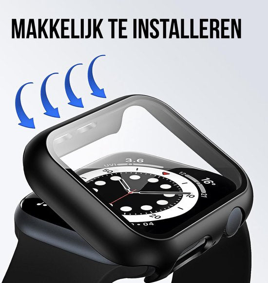 Coque pour Apple Watch Series 4 / 5 / 6 / SE - 40 mm Screen Protector - 2 Pieces - Full Cover Hard Case - Black