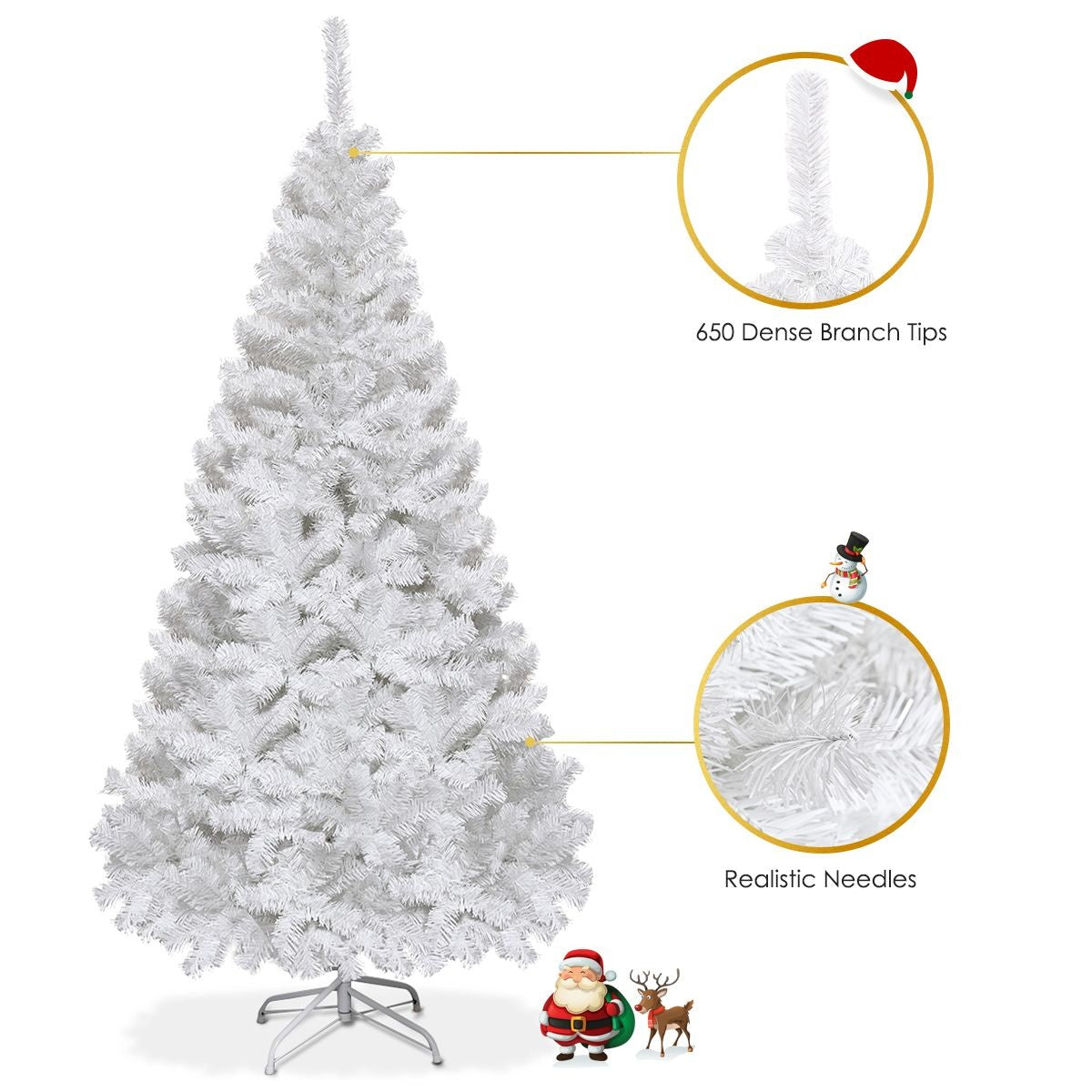 Coast Artificial Christmas Tree - 180cm - 650 Branches - Blanc
