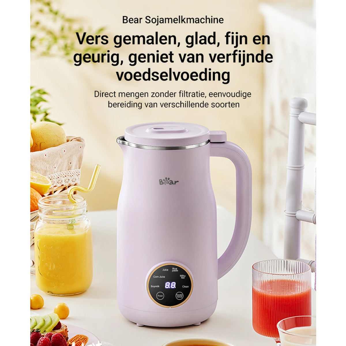 Machine à lait de soja Bear 600 ml 182 × 140 × 260 mm – DJJ-E02J1 – 5 programmes – 1 à 3 personnes