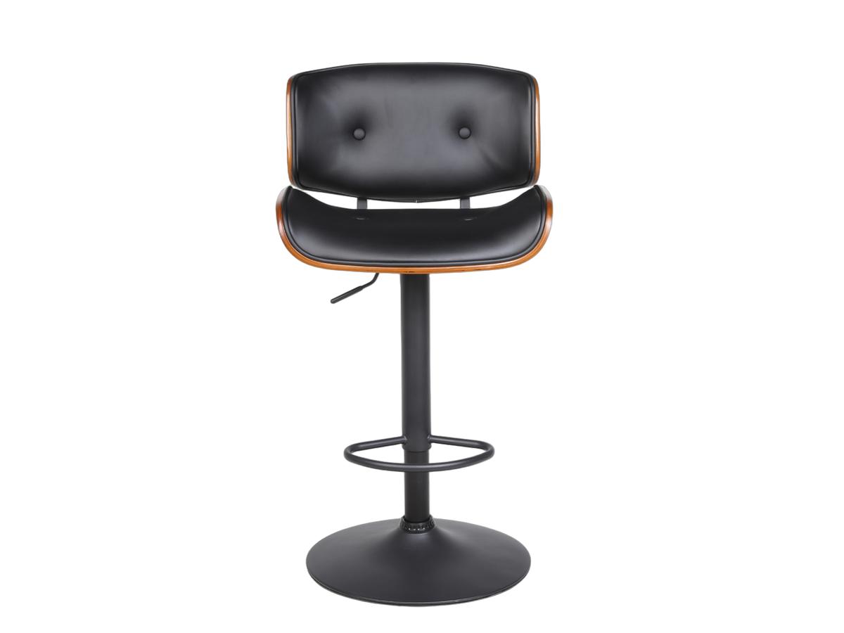 MM Tabouret de bar James - Réglable - Microfibre noire - Lot de deux