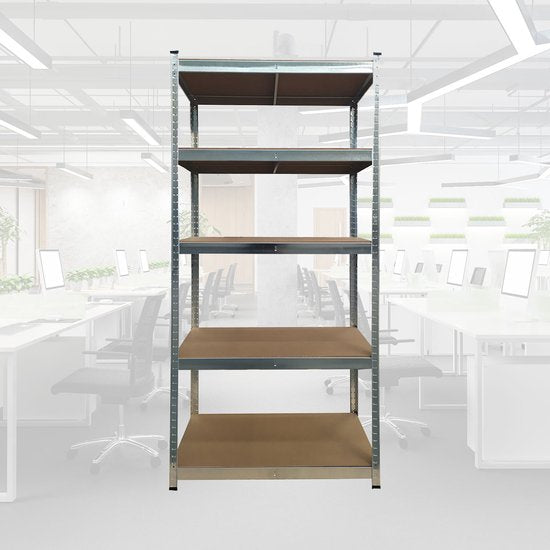 BRASQ Metal Rack Cabinet - Storage Rack - Wall Cabinet - Storage Cabinet 180x90x40cm - 5 Layer Cabinet 175 KG/shelf - 875 KG max