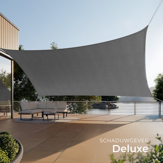 tectake® Toile d'ombrage rectangulaire Sunny - 4 x 6 m - Toile de protection solaire ultra-résistante en HDPE, 185 g/m² - Protection UV 50+ - Résistante aux intempéries et aux déchirures - Pare-soleil pour jardin, balcon, terrasse - Toile de protection so
