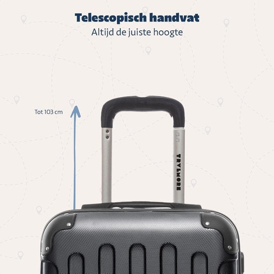 TRVLMORE Bagage à main Valise à roulettes - Serrure à chiffres - 54x36x20cm - 38L - Gris foncé
