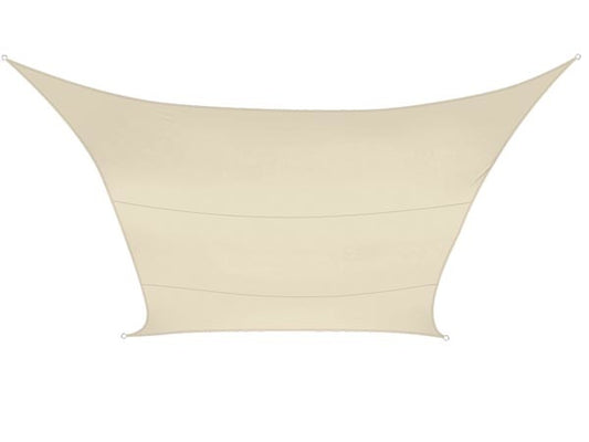 Toile d'ombrage Perel, déperlante, 5 x 5 m, 160 g/m², polyester, carrée, crème