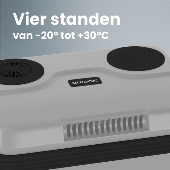 Auronic Coolbox électrique 12V et 230V - 25L - Réfrigérateur de camping - Voiture - Refroidissement et chauffage - Frigobox - Gris clair