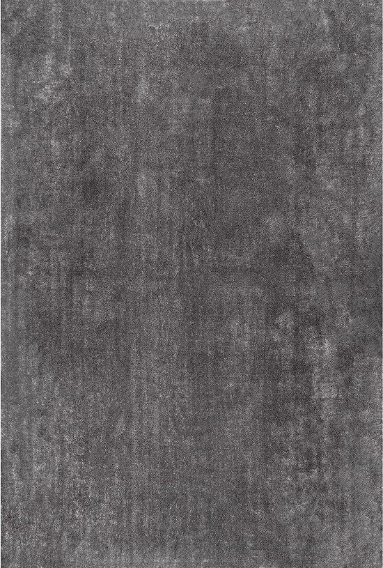 Flycarpets Solid : tapis à poils longs et lavable, couleur unie - Gris - Tapis de salon - 160 x 230 cm