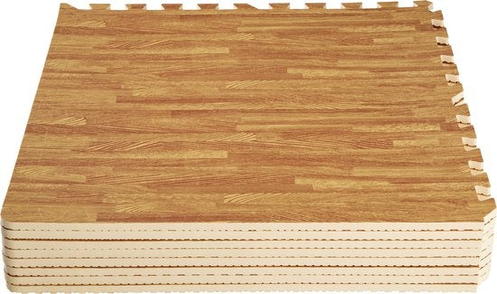 TecTake - Lot de 8 tapis de protection motif bois - 402658