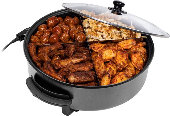 Poêle électrique Tristar 1 500 W - PZ-9145 - Ø 40 cm avec couvercle - Température maximale 250 °C