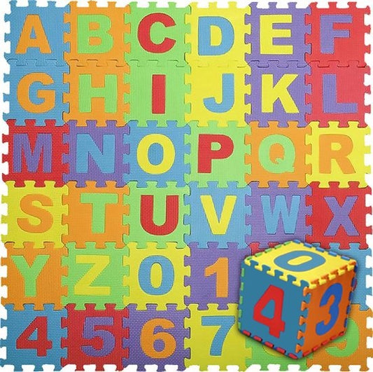Gofun Playmat XL 180 x 180 cm Mousse Pliable Baby Tiles Multicolore Puzzle 86 pièces