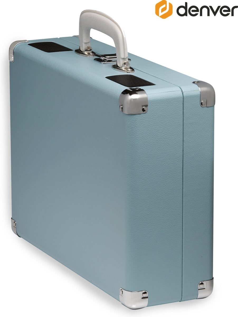 Denver Record Player - Haut-parleurs intégrés - Logiciel PC inclus - Auto-stop - Rétro - VPL120 - Bleu