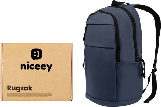 Sac à dos Niceey - 24 L - 17,3 pouces - Sac à dos pour ordinateur portable - Cartable - Sac d'école - Hydrofuge - Bleu foncé