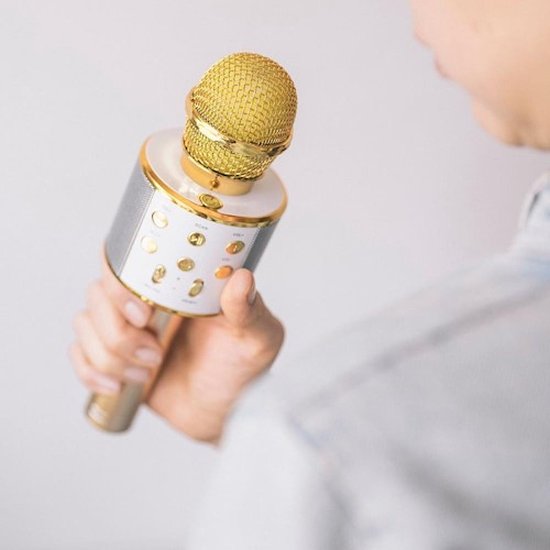 Microphone Bluetooth Forever avec haut-parleur BMS-300 doré