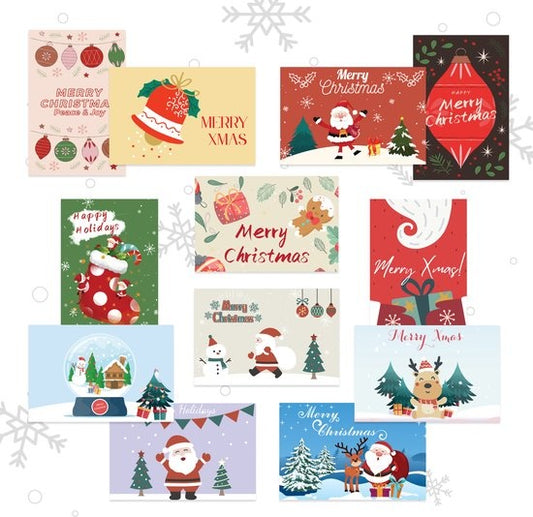 Giftmas Cartes de Noël - Cartes de vœux - 36 pièces - Avec enveloppes et autocollants - 10x15cm